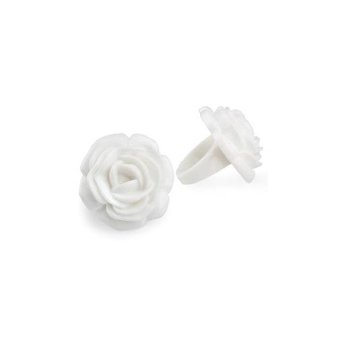 ANELLO CON ROSA BIANCO D3.3X3.